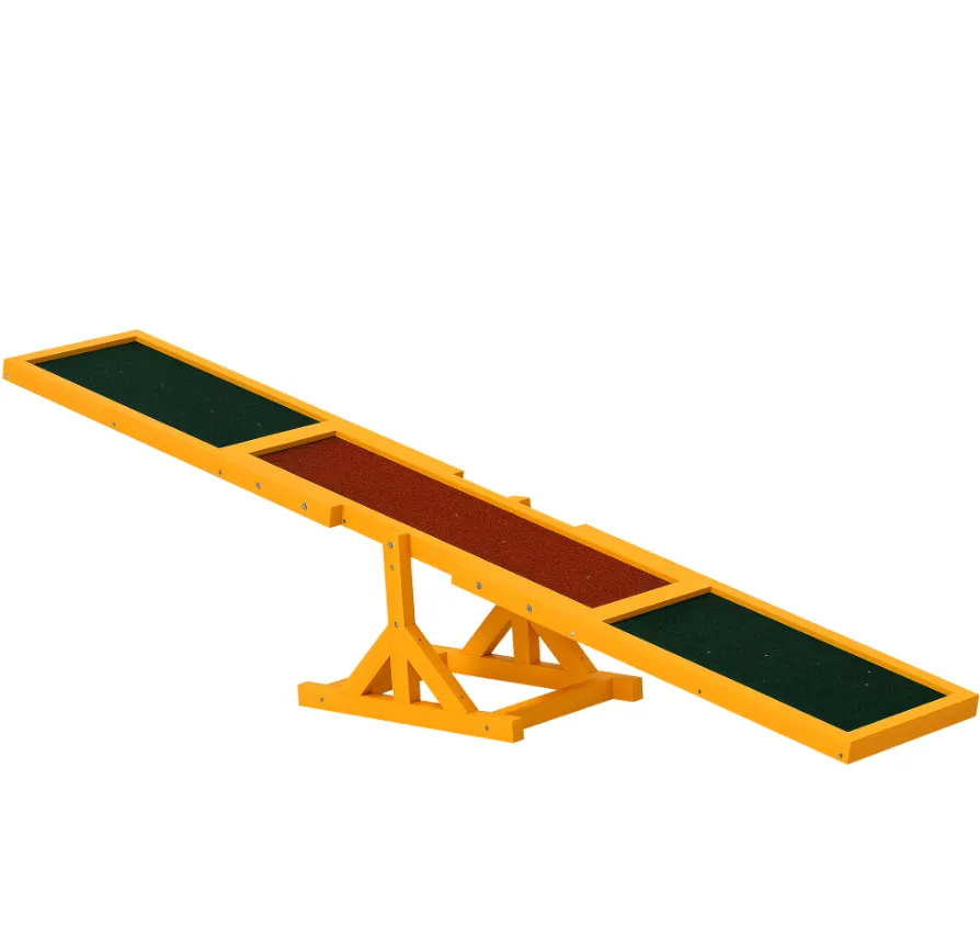 Wooden Dog Agility Seesaw, Training And Exercise Equipment, Weather Resistant, 71 L, Natural - Seesaw