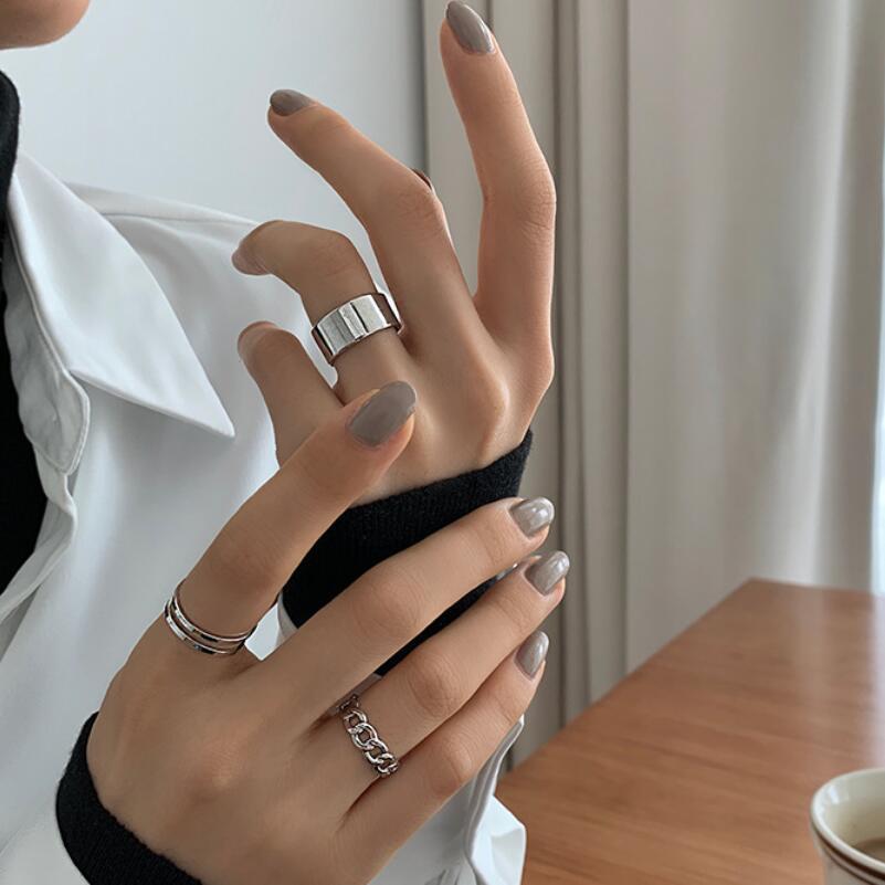 Korean Version Of The New Three-piece Suit Ring Simple Opening Adjustable Ring