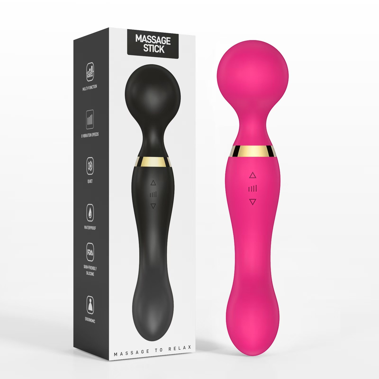 Multi Speeds Silicone Double Head Full Body Massager Vibrator Mute Rechargeable — vista 7