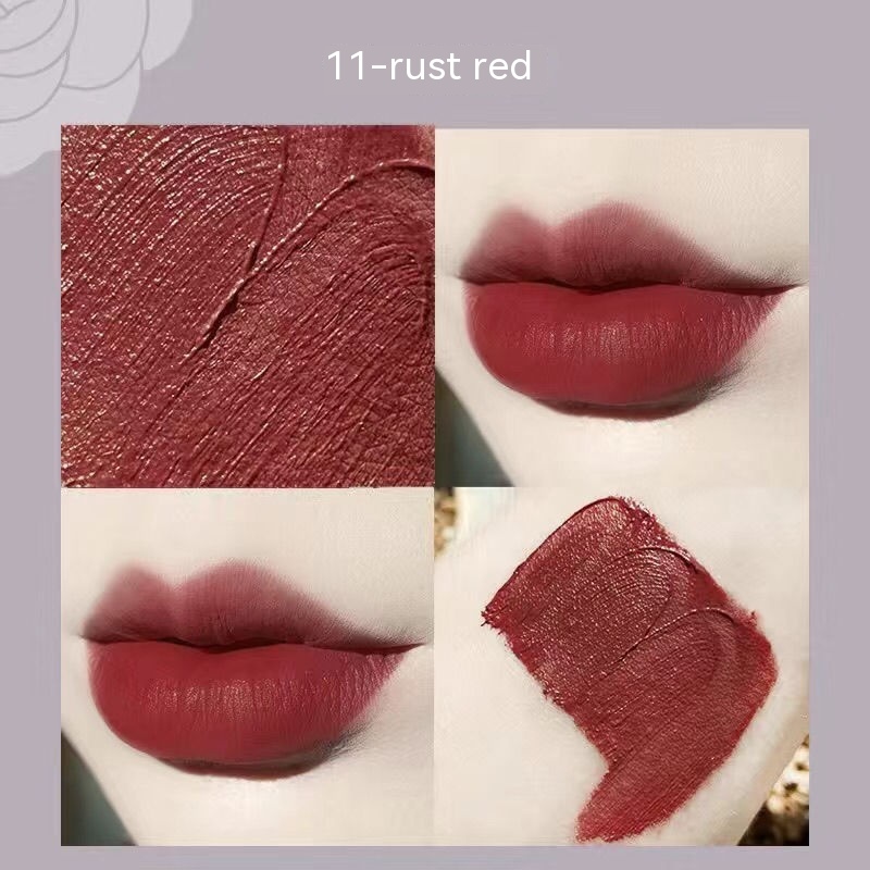Matte Finish Long Lasting No Stain On Cup Discoloration Resistant Lipstick Lip Liner 11 Rust Red - Shop at LoveMi
