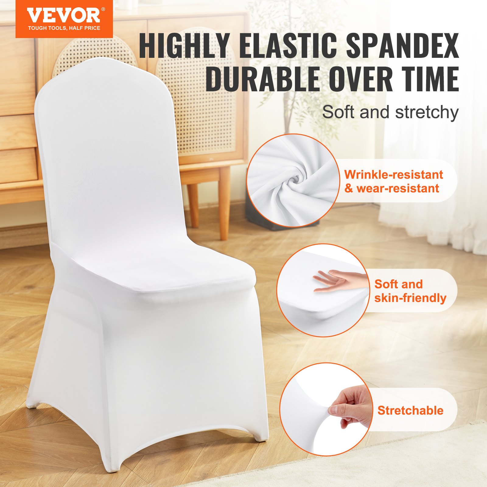 Stretch Spandex Folding Chair Covers, Universal Fitted Chair Cover, Removable Washable... thumbnail 1