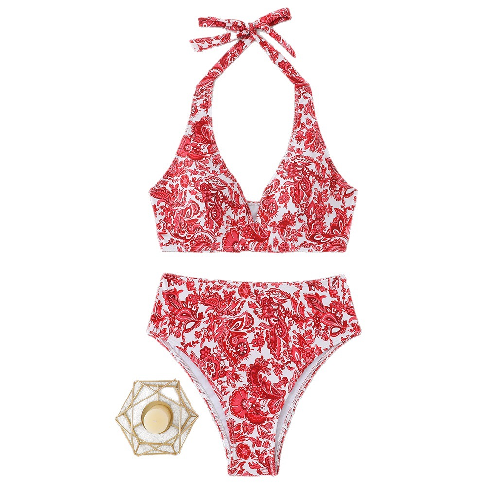 Women's Gathering Bikini Split Swimsuit
