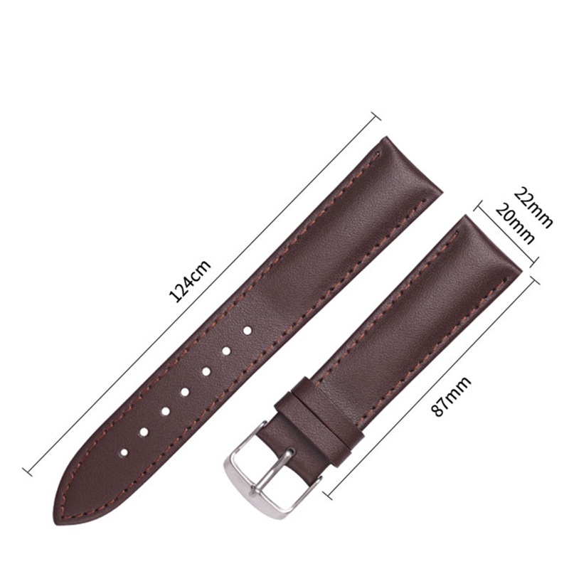 Unisex Watch Two Layer Leather 20mm Strap