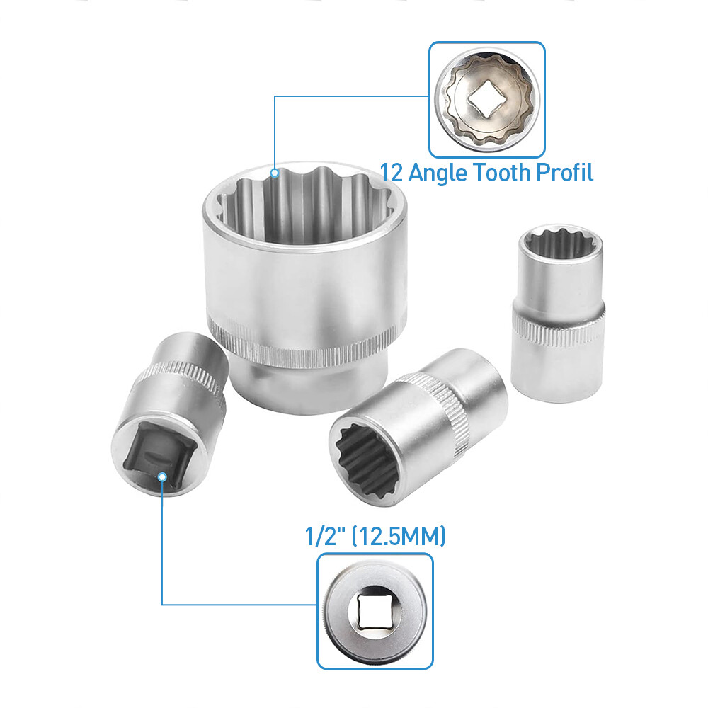 21 Pcs Multi-Tooth Set 12 Points Gear Lock Spline Socket Wrench 8-36mm — image 6