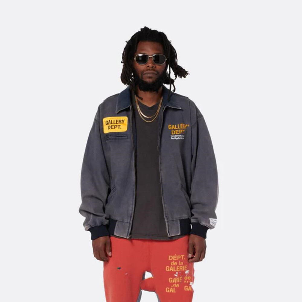 Distressed Lettered Denim Loose Jacket