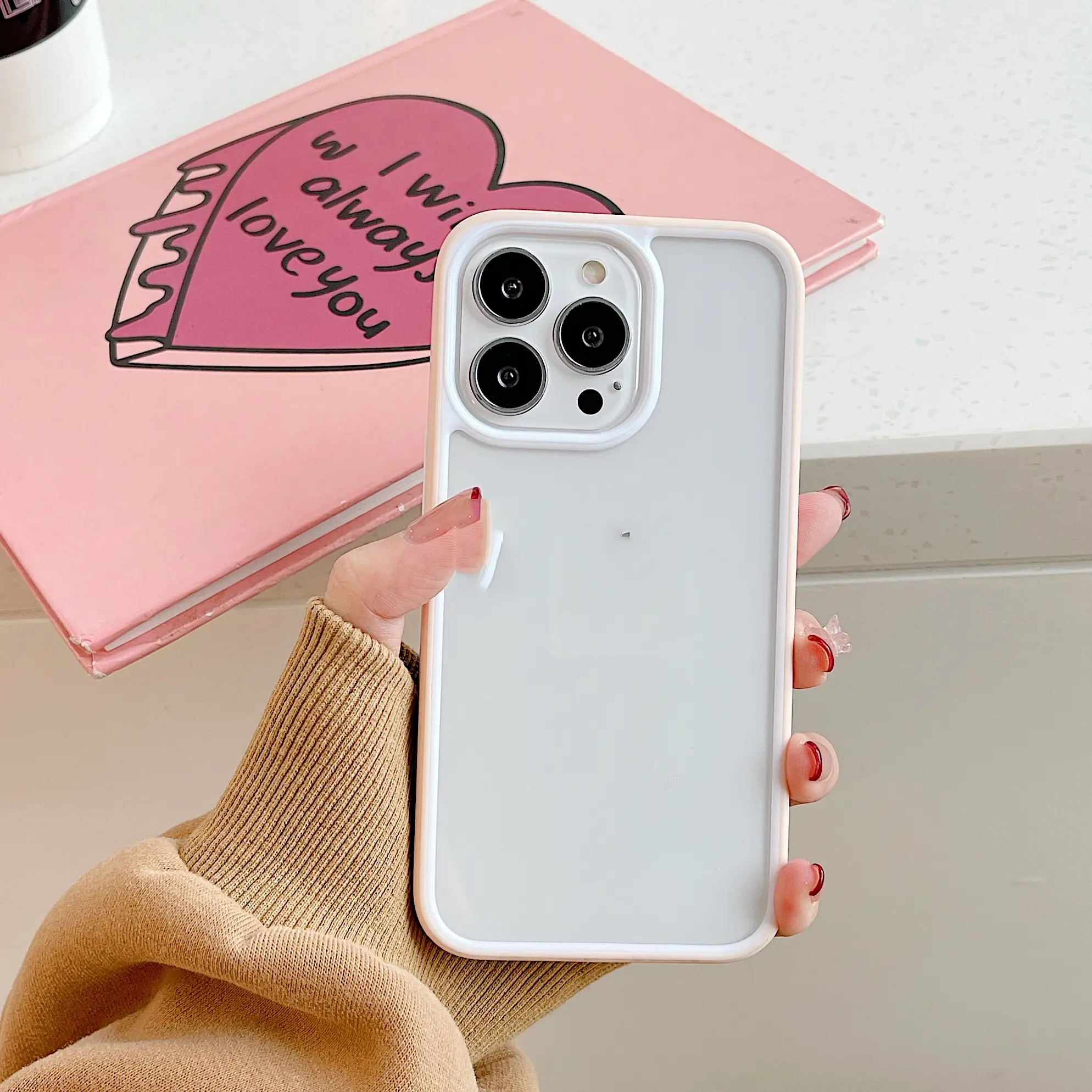 Simple Color Contrast Color Frame Mobile Phone Case