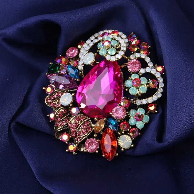 Bohemian Crystal Luxurious Classic Brooch Red - Shop at LoveMi