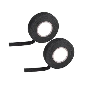 2pc Automotive Wiring Harness Tape, 15mm X 15m Black Cloth Tape For Noise Damping Heat Insulation Electrical Insulation Flame Retardant, Wire Loom Anti-rattle Tape