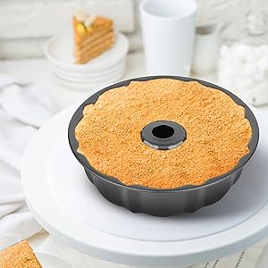 Title 2, Non-stick Cake Pan Heavy Duty Carbon Steel Flut...