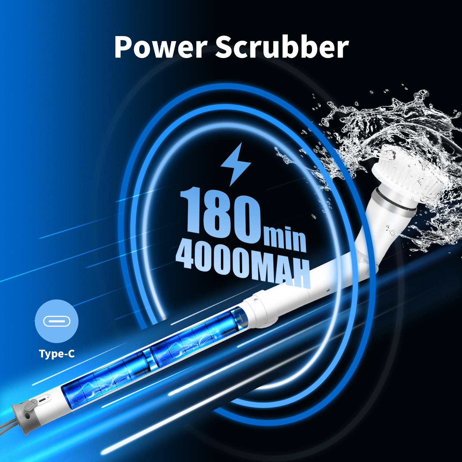 Electric Spin Scrubber with 5 Replacement Heads. BUQ spin scrubber provides 350r/min(daily cleaning) and 400r/min(deep cleaning); easy speed adjustment with a single button press. IPX6 waterproof rating ensures the electric cleaning brush can be rinsed di