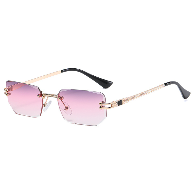 Title 12, Polygon Cut Rimless Sunglasses