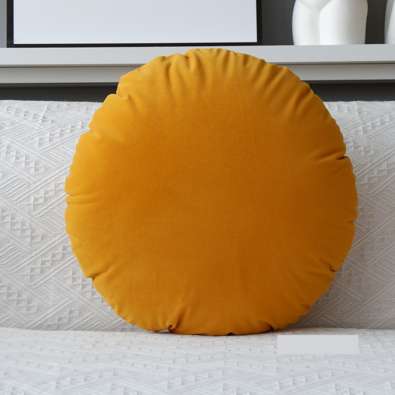 Pumpkin yellow round pillow