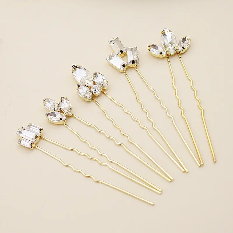 Horse Eye Rhinestone Plate Hairpin Wedding Tiara