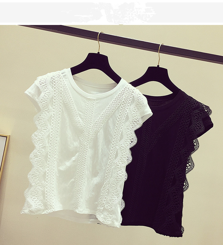 Title 3, Hollow Lace Ice Silk Cotton Short Sleeves