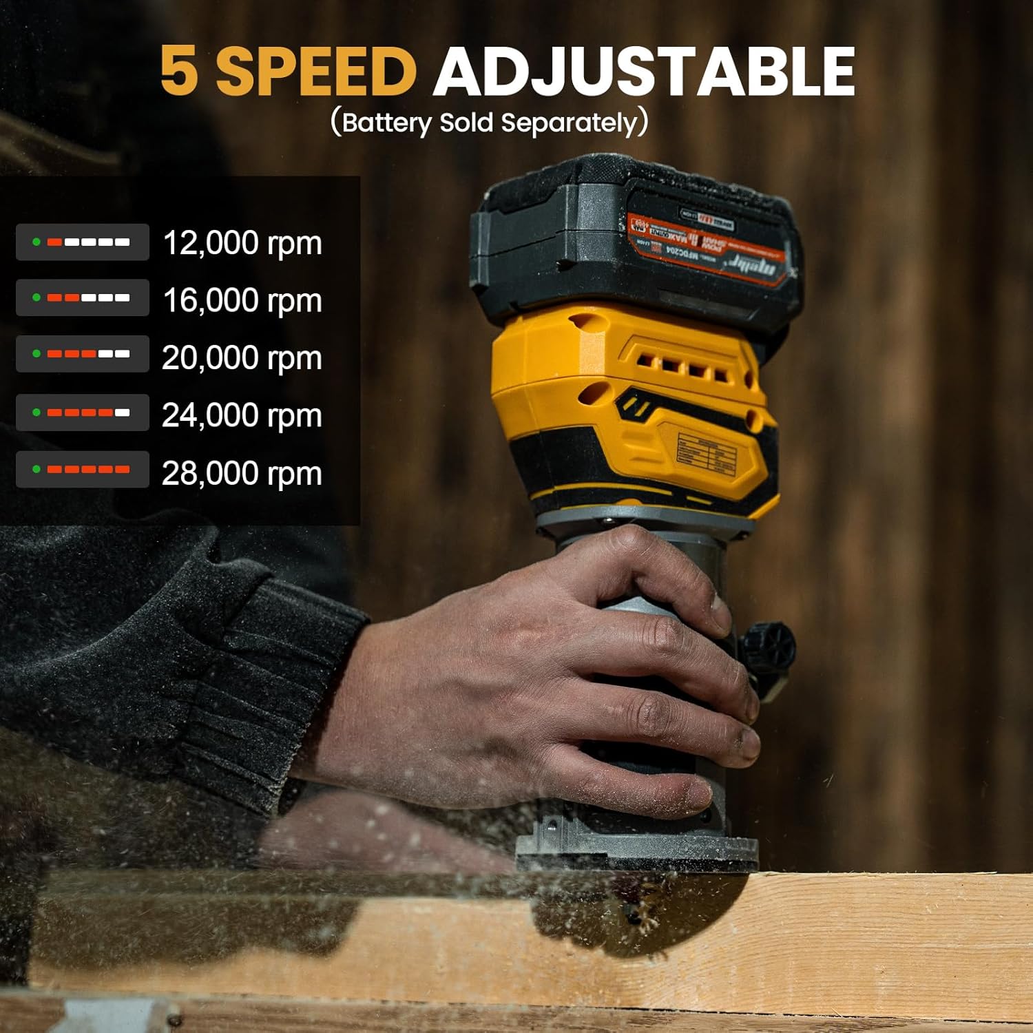 Cordless Compact Router, Brushless Palm Trimmer Route Compatible With 18V — image 2