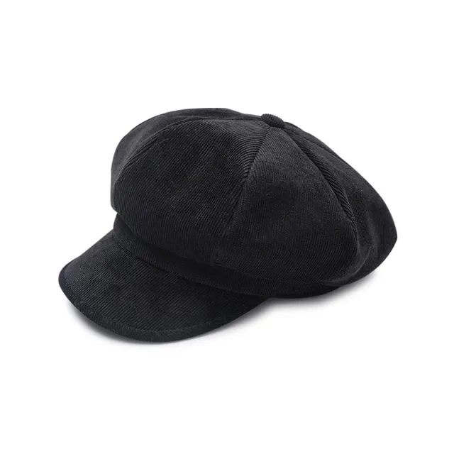Women's Spring And Autumn All Match Corduroy Peaked Hat Black - Shop at LoveMi