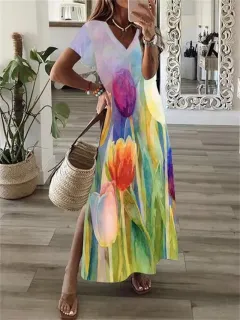 Women's Beach Resort Casual Dress - F165P829-2Xl - View 1
