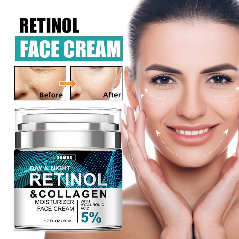 Retinol collagen cream with hyaluronic acid - Anti-aging.