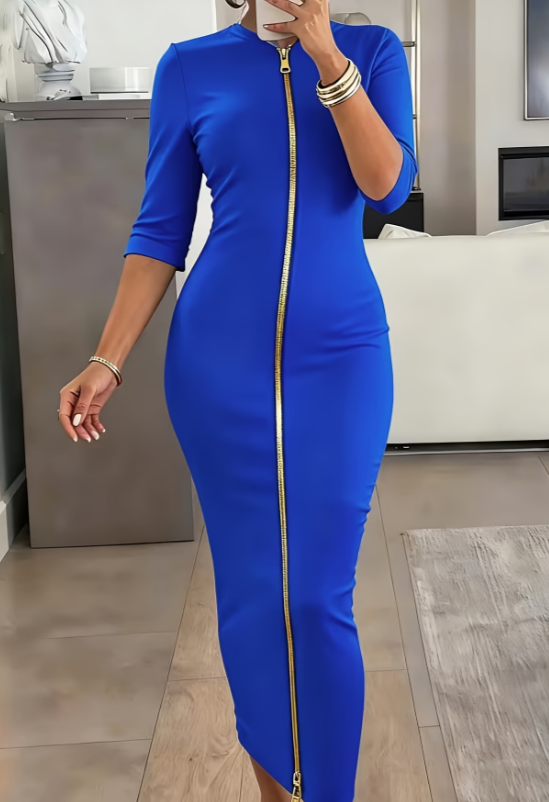 Urban Chic Zipper Slim-fit Dress For Women