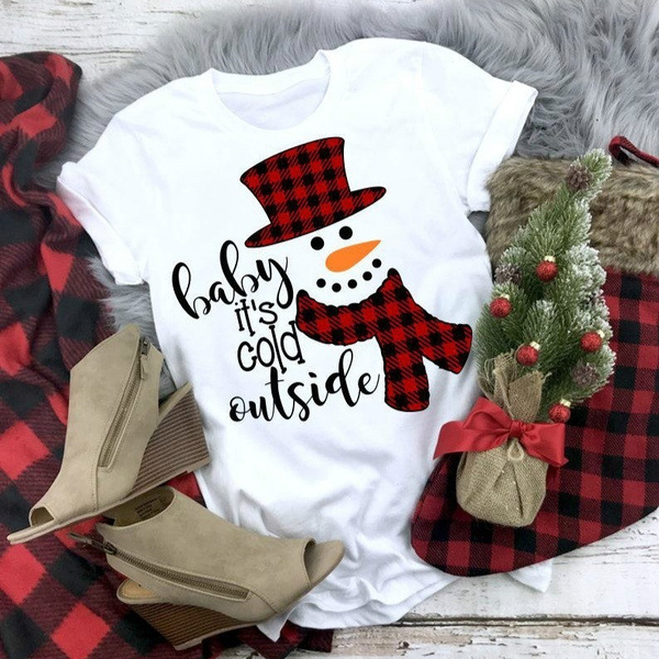 Title 5, Santa Snowman Print Short Sleeve T-shirt