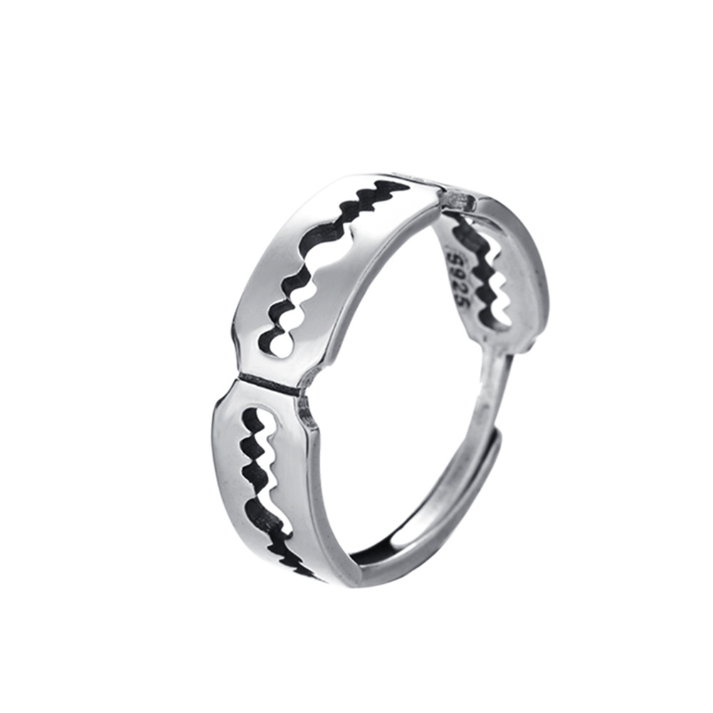 Sterling Silver Dark Wind Blade Ring
