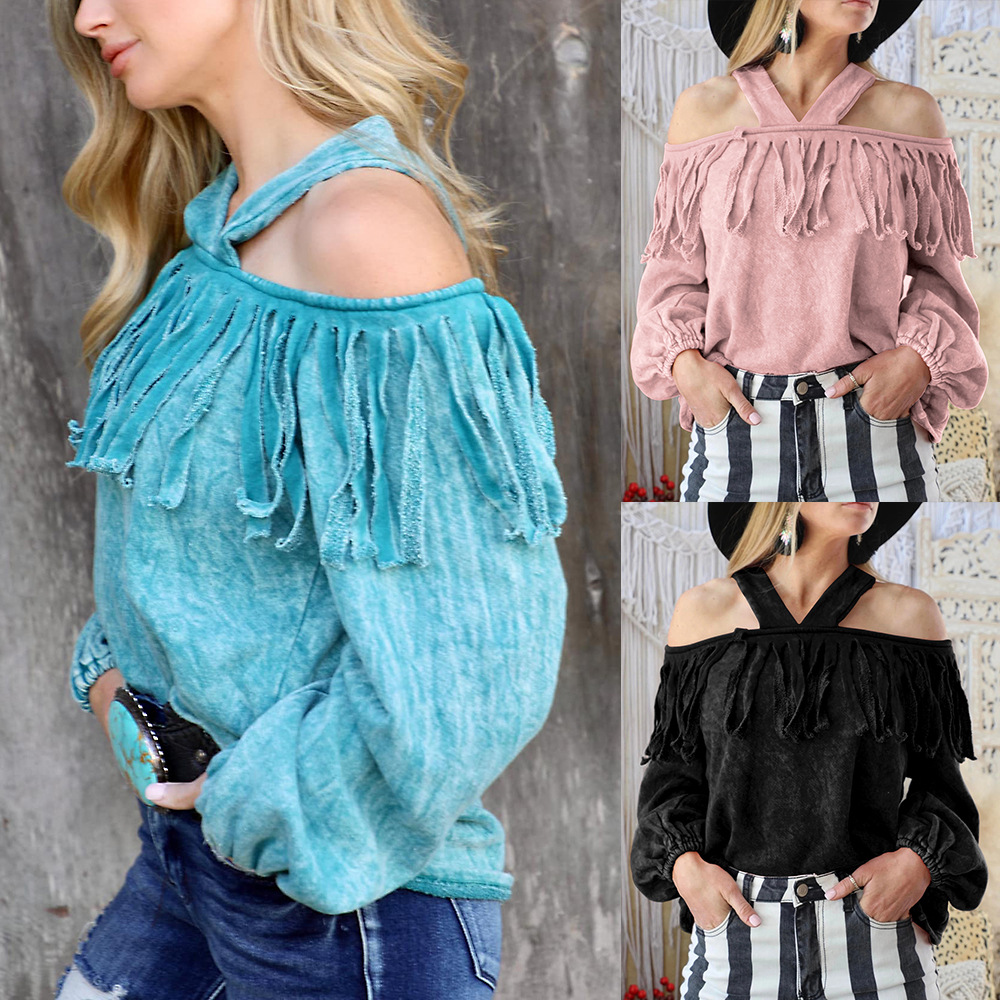 Title 2, Fashion Sexy One-Neck Off-Shoulder Casual Ladie...