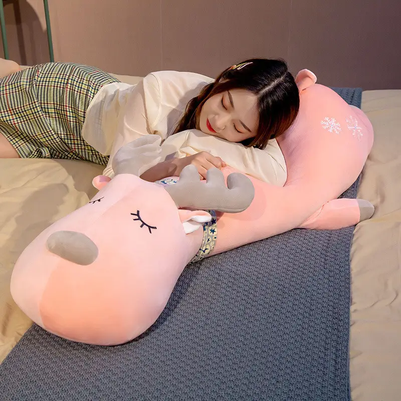 A Scarf And Elk Long Throw Pillow Rag Doll To Warm The Heart