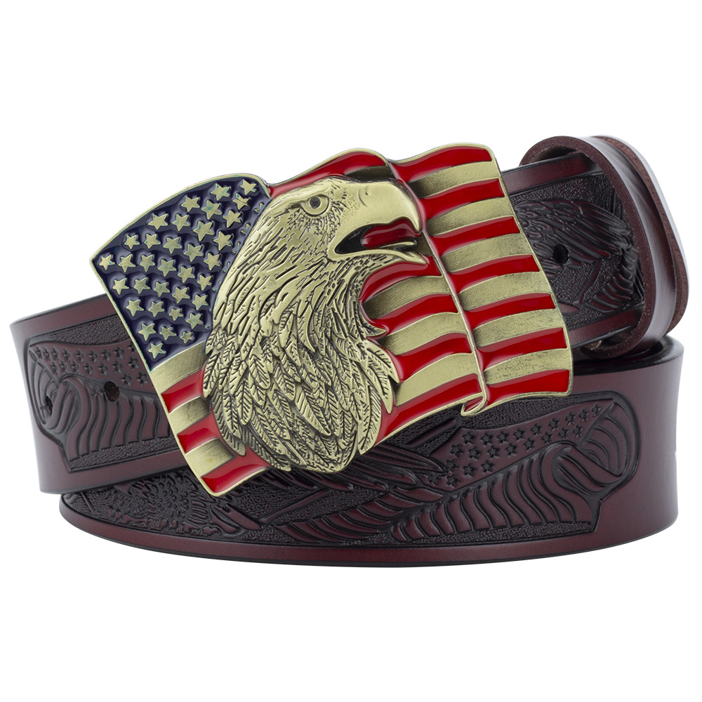 Eagle Brown Leather Belt