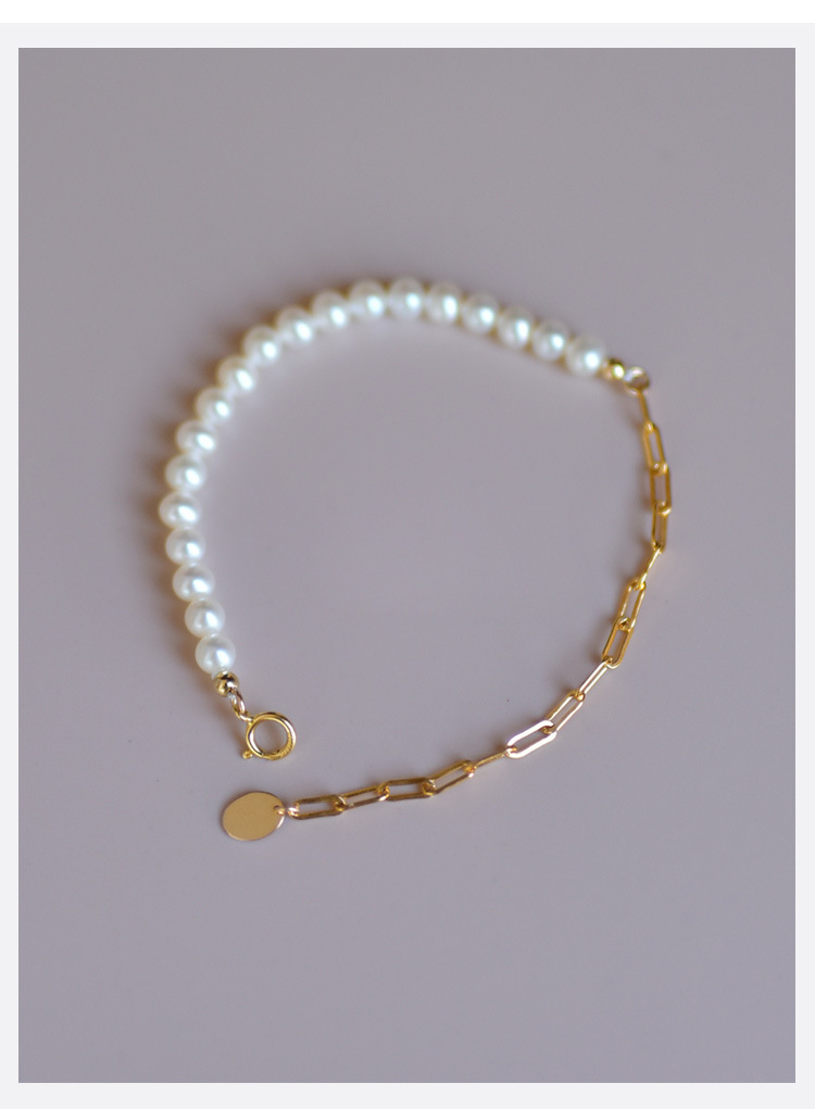 Title 1, Natural Freshwater Pearl Bracelet In 18k Yellow...