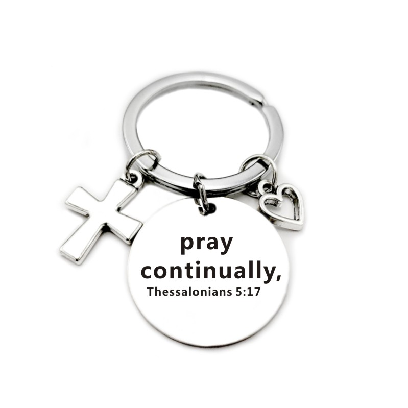 … Scripture Pendant Cross Heart Charms Keychain