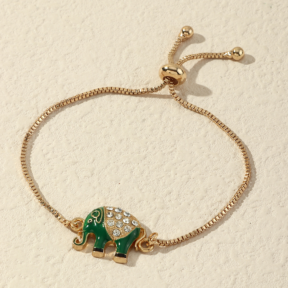 Simple Personality Alloy Dripping Eyes Elephant Bracelet