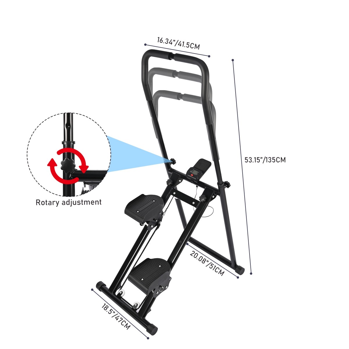 Vertical Climber Stair Stepper Machine Home Gym Exercise Foldable WLCD Monitor — image 6