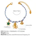 Blue Rope Braided Ocean-themed Pendant Set, Featuring Starfish, Dolphins, And Sea Turtles, Multi-dangling Necklace And Bracelet. view 14