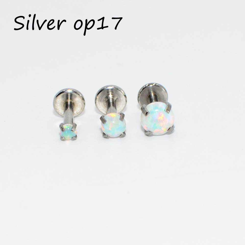 Stainless Steel Gold Flat Bottom Female Threaded Straight Lip Stud Earrings