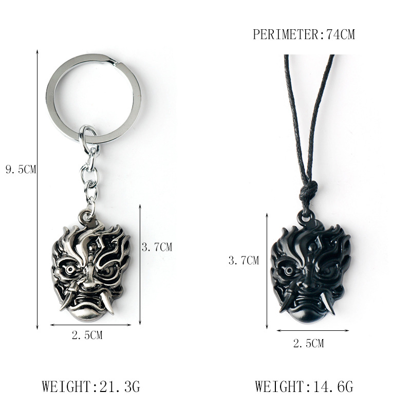 Halloween ghost mask pendant metal keychain (a2336)
