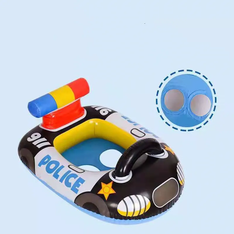 Children's New Swimming Ring PVC Inflatable Police Car Swimming Ring – image 2