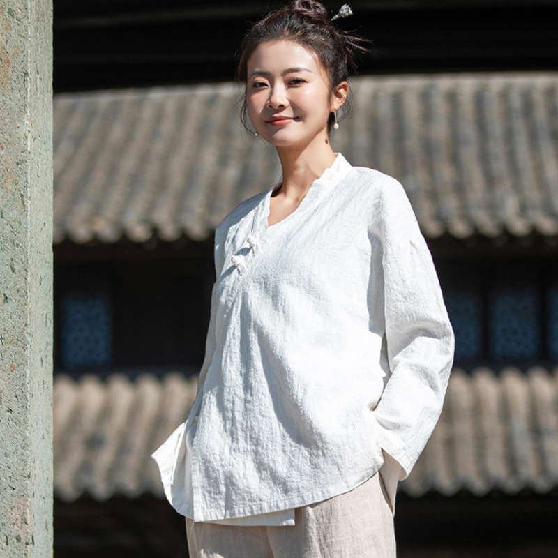 Title 4, Cotton And Linen Chinese Retro Top