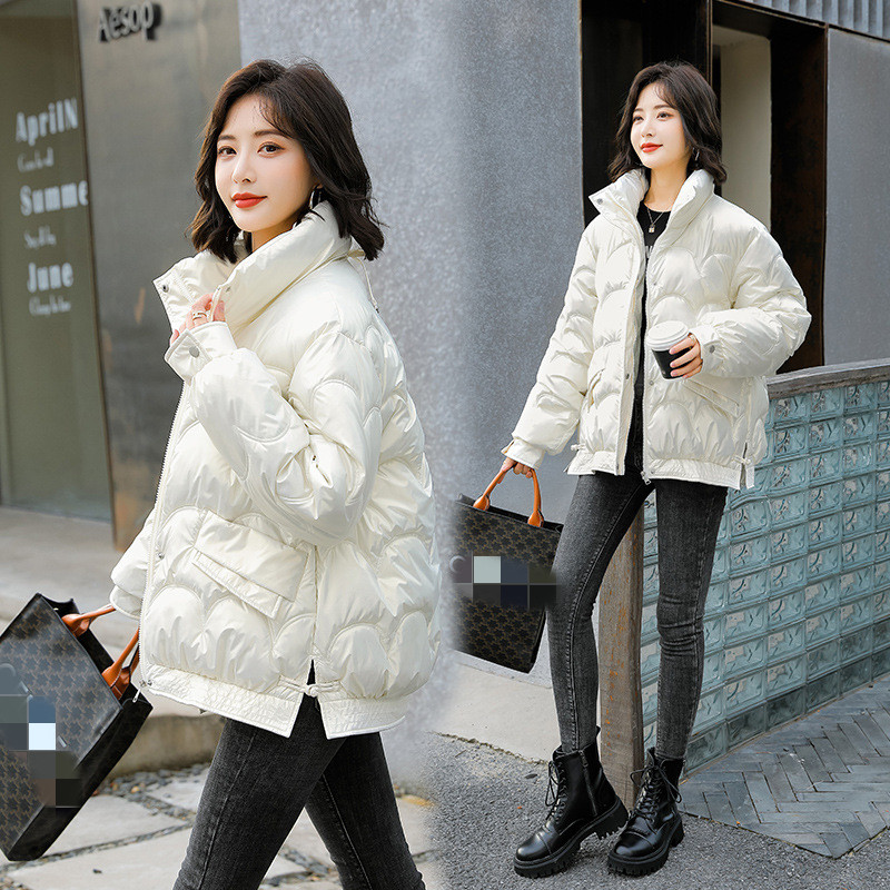 Korean Style Commuter Stand Up Collar Loose Padded Padded Coat Women