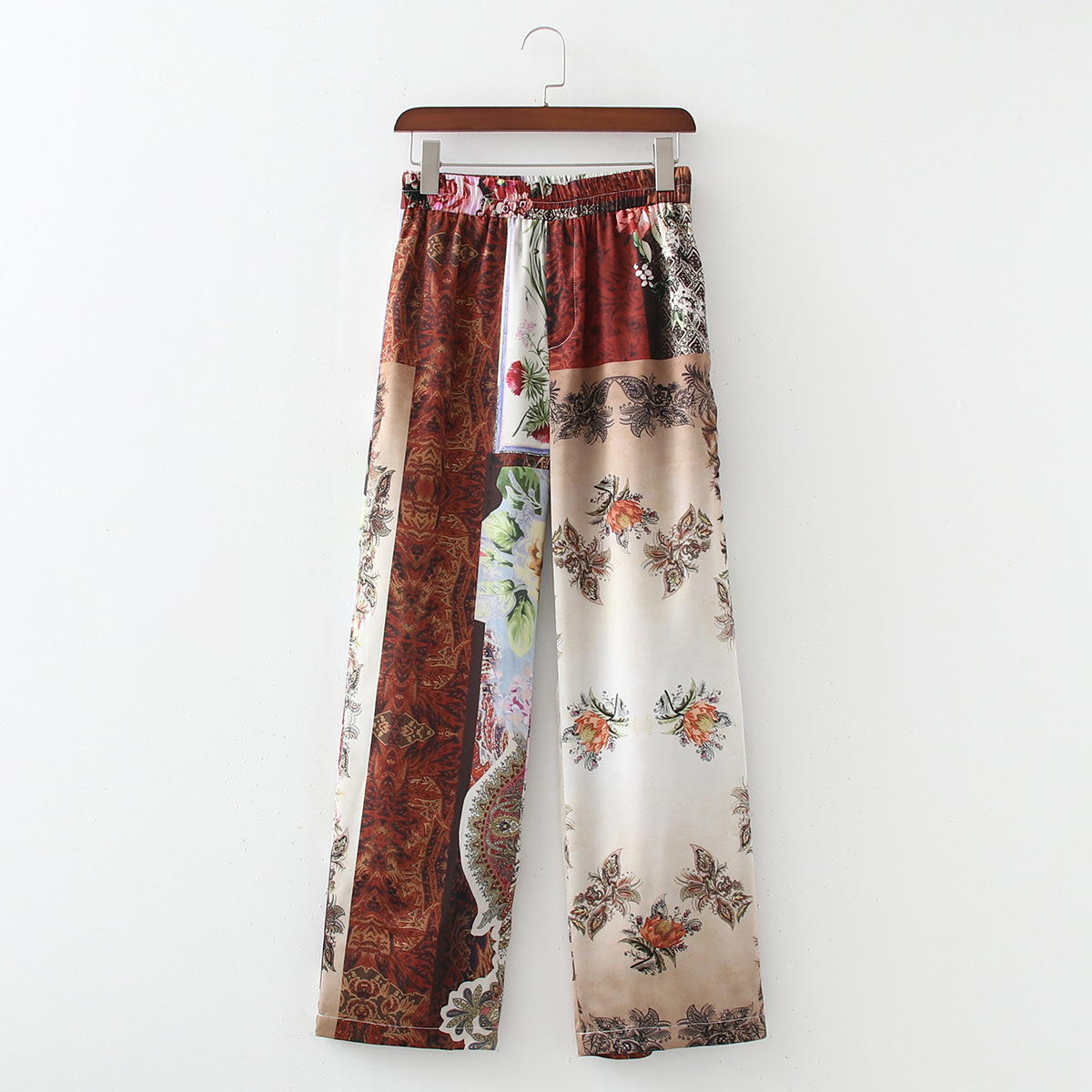 Title 4, Elastische High Waist Patchwork-Hose mit Print,...