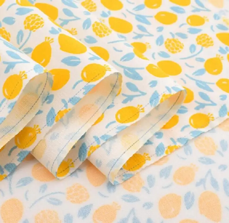 Cotton Twill Printed Cloth DIY Handmade Patchwork Floral Bedding
