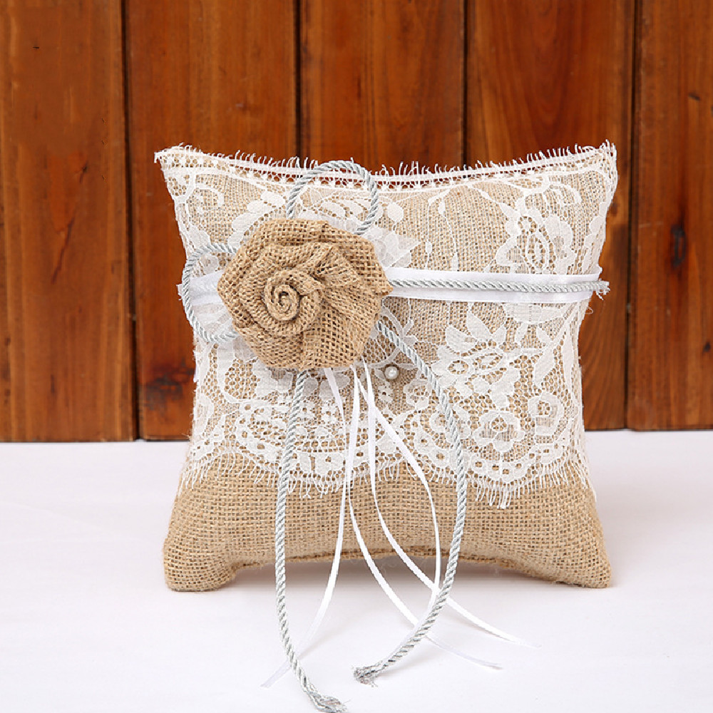 Linen Flower Ring Pillow