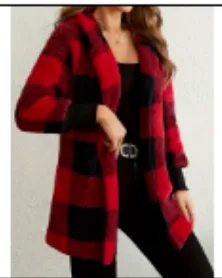 Loose Plaid Sweater Cardigan Red - Shop at LoveMi
