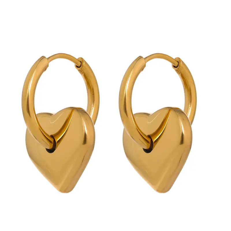 Titanium Steel Peach Heart Plating Earrings