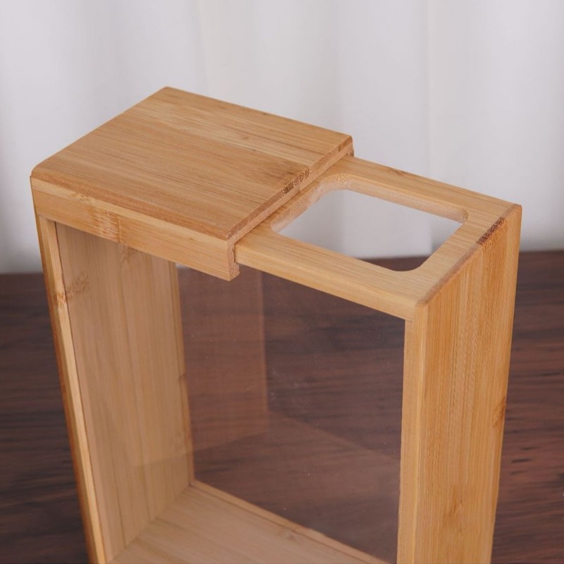 3Pcs Wooden Cereal Containers Storage Set Clear Grain — image 3