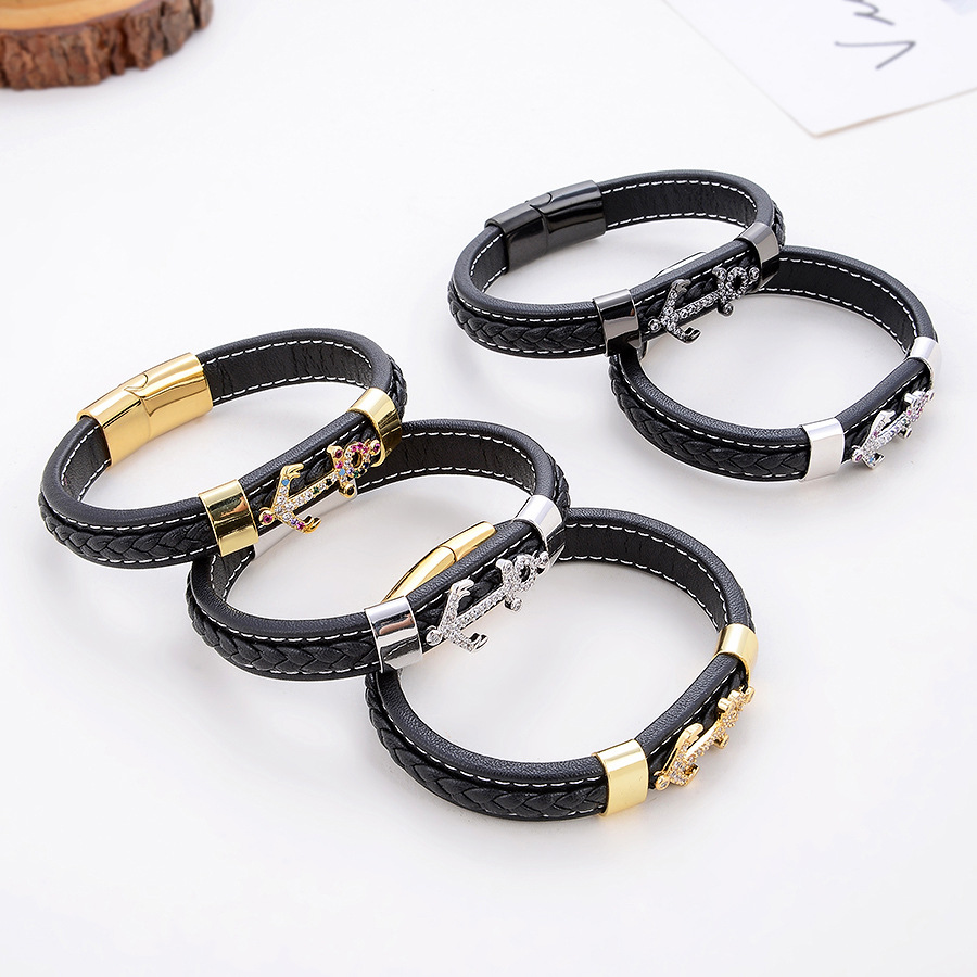 Title 2, Simple Leisure Metal Single-layer Leather Rope ...