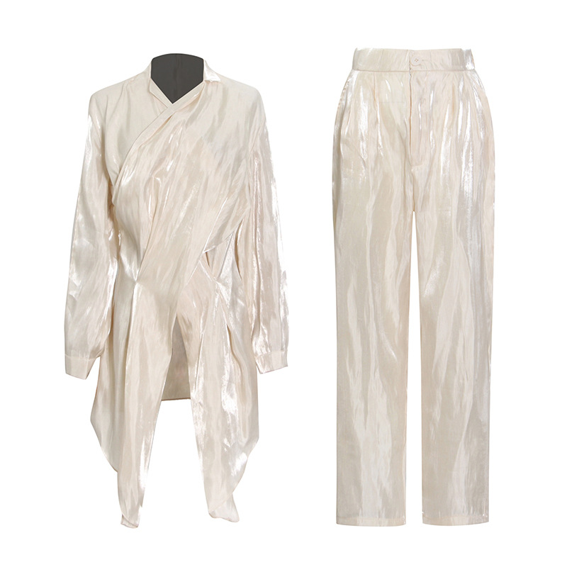 Pure Color Personality Simple Shirt Trousers Suit