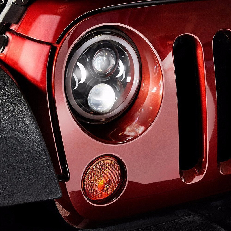 2Pcs 7 Inch HALO Angel Eyes For Land Rover Defender 90 110 LED DRL Headlight