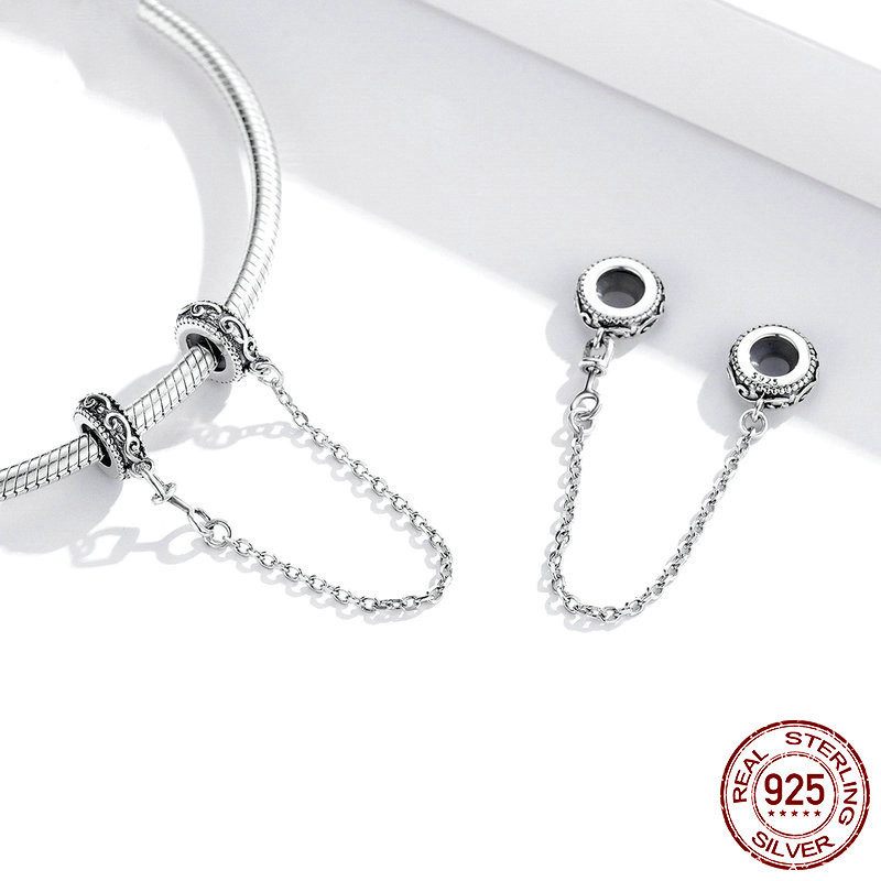 Vine Cute Pet Black Cat Silver Safety Chain Accessories Spacer Beads