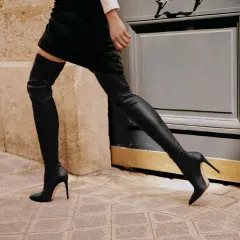 Pointed Toe High Stiletto Heel Women's Over-the-knee Stretch Boots - Black - View 1