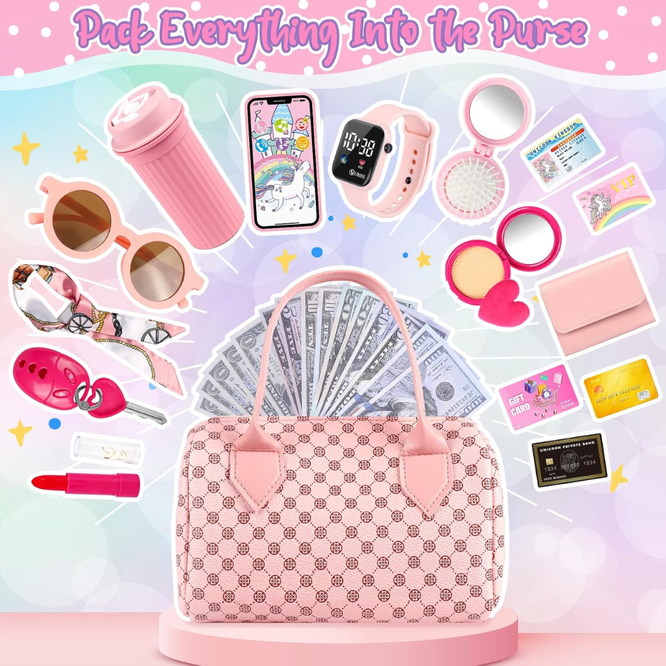 Play Purse With Watch & Phone, Pretend Play Set For Girls Ages 3 To 8 3
